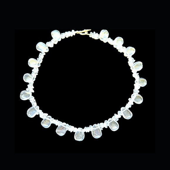 Jewelry Vintage Crystal Necklace Wedding Perfect 17 Clear Teardrops